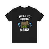 Just A Boy Who Loves Warthogs Shirt, Warthog Lover Shirt, Warthog Shirt, Warthog Lover Gift, Animal Adult Kids T-Shirt Image 1