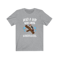 Just A Boy Who Loves Woodpeckers Birds Shirt - woodpecker print design