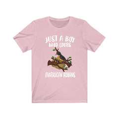 Just A Boy Who Loves American Robins Shirt - American robin print design