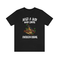 Just A Boy Who Loves American Robins Shirt - American robin print design