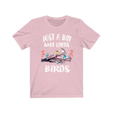 Just A Boy Who Loves Birds Shirt, Bird Lover Shirt, Birding Shirt, Bird Lover Gift, Animal Adult Kids T-Shirt Image 4