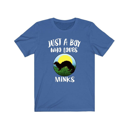 Just a boy who loves minks semi-aquatic mustelid wildlife tee