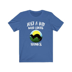 Just a boy who loves minks semi-aquatic mustelid wildlife tee