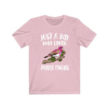 Just A Boy Who Loves Purple Finches Shirt, Purple Finch Lover Shirt, Birding Shirt, Bird Lover Gift, Animal Adult Kids T-Shirt Image 4