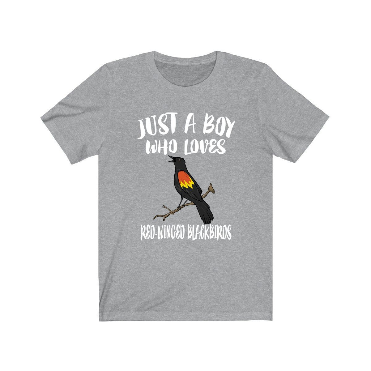 Just A Boy Who Loves Red-winged Blackbirds Shirt, Blackbird Lover Shirt, Birding Shirt, Bird Lover Gift, Animal Adult Kids T-Shirt Image 1