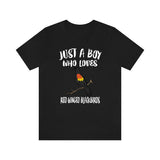 Just A Boy Who Loves Red-winged Blackbirds Shirt, Blackbird Lover Shirt, Birding Shirt, Bird Lover Gift, Animal Adult Kids T-Shirt Image 3