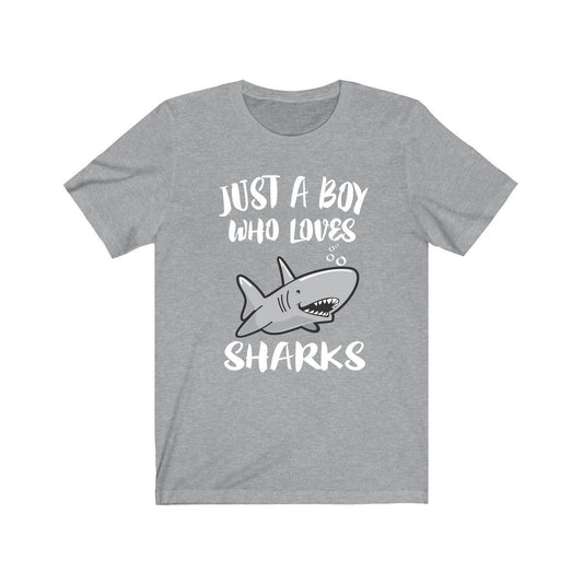 Just a boy who loves sharks ocean apex predator marine tee
