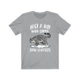 Just A Boy Who Loves Snow Leopards Shirt, Snow Leopard Lover Shirt, Leopard Shirt, Leopard Lover Gift, Animal Adult Kids T-Shirt Image 1