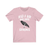 Just A Boy Who Loves Starlings Shirt, Starling Lover Shirt, Birding Shirt, Starling Lover Gift, Animal Adult Kids T-Shirt Image 4