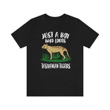 Just A Boy Who Loves Tasmanian Tigers Shirt, Tasmanian Tiger Lover Shirt, Tiger Shirt, Tiger Lover Gift, Animal Adult Kids T-Shirt Image 1
