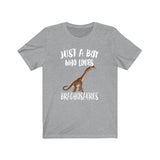 Just A Boy Who Loves Brachiosaurus Dinosaur Shirt, Brachiosaurus Lover Shirt, Dinosaur Shirt, Dinosaur Lover Gift, Animal Adult Kids T-Shirt Image 2