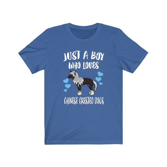 Just A Boy Who Loves Chinese Crested Dogs Shirt - Chinese Crested print design