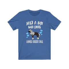 Just A Boy Who Loves Chinese Crested Dogs Shirt - Chinese Crested print design