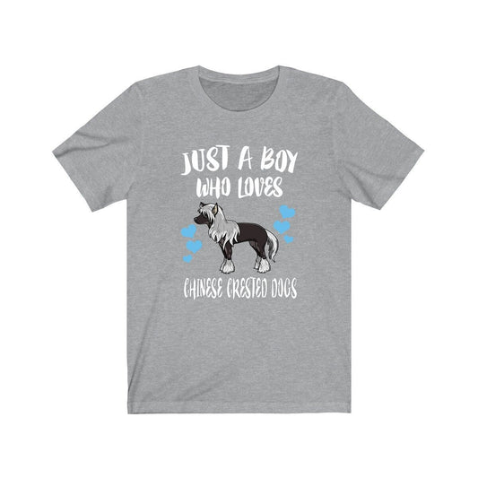 Just A Boy Who Loves Chinese Crested Dogs Shirt - Chinese Crested print design
