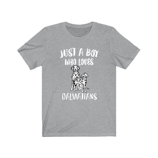 Just a boy who loves dalmatians spotted firehouse coach dog tee