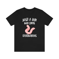 Just a boy who loves earthworms garden soil helper tee