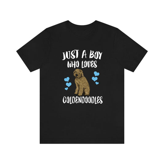 Just a boy who loves goldendoodles golden retriever poodle hybrid tee
