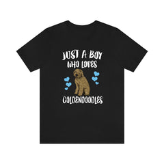 Just a boy who loves goldendoodles golden retriever poodle hybrid tee