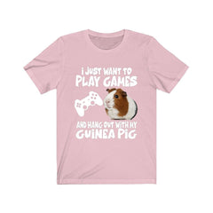 Play games and hang out with my guinea pig funny gamer tee