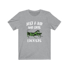 Just a boy who loves locusts swarming grasshopper insect tee