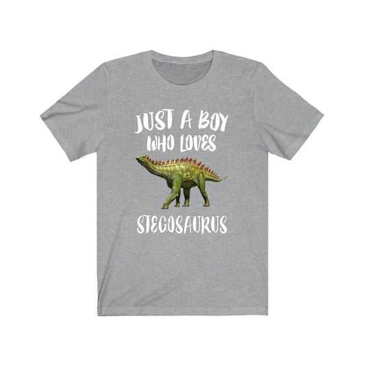 Just a boy who loves stegosaurus armored Jurassic dinosaur tee