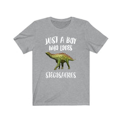 Just a boy who loves stegosaurus armored Jurassic dinosaur tee