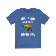 Just a boy who loves stegosaurus armored Jurassic dinosaur tee