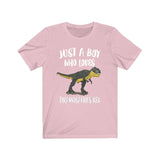 Just A Boy Who Loves Tyrannosaurus Rex Shirt, T-Rex Shirt, Dinosaur Shirt, Dinosaur Lover Gift, Animal Adult Kids T-Shirt Image 4