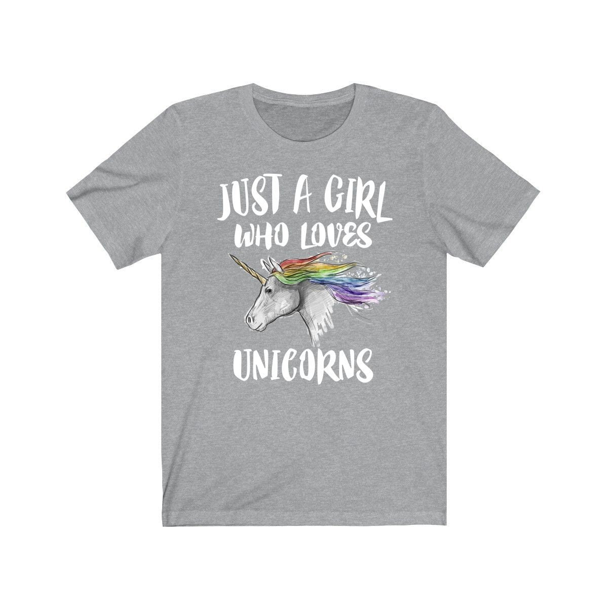 Just A Girl Who Loves Unicorns Shirt, Unicorn Lover Shirt, Unicorn Lover Gift, Unicorn Shirt, Animal Adult Toddler Kids T-Shirt Image 3