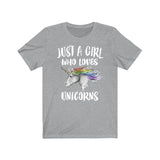 Just A Girl Who Loves Unicorns Shirt, Unicorn Lover Shirt, Unicorn Lover Gift, Unicorn Shirt, Animal Adult Toddler Kids T-Shirt Image 3