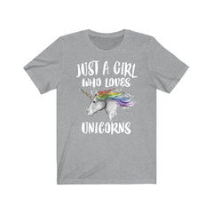 Just A Girl Who Loves Unicorns Shirt - unicorn print design