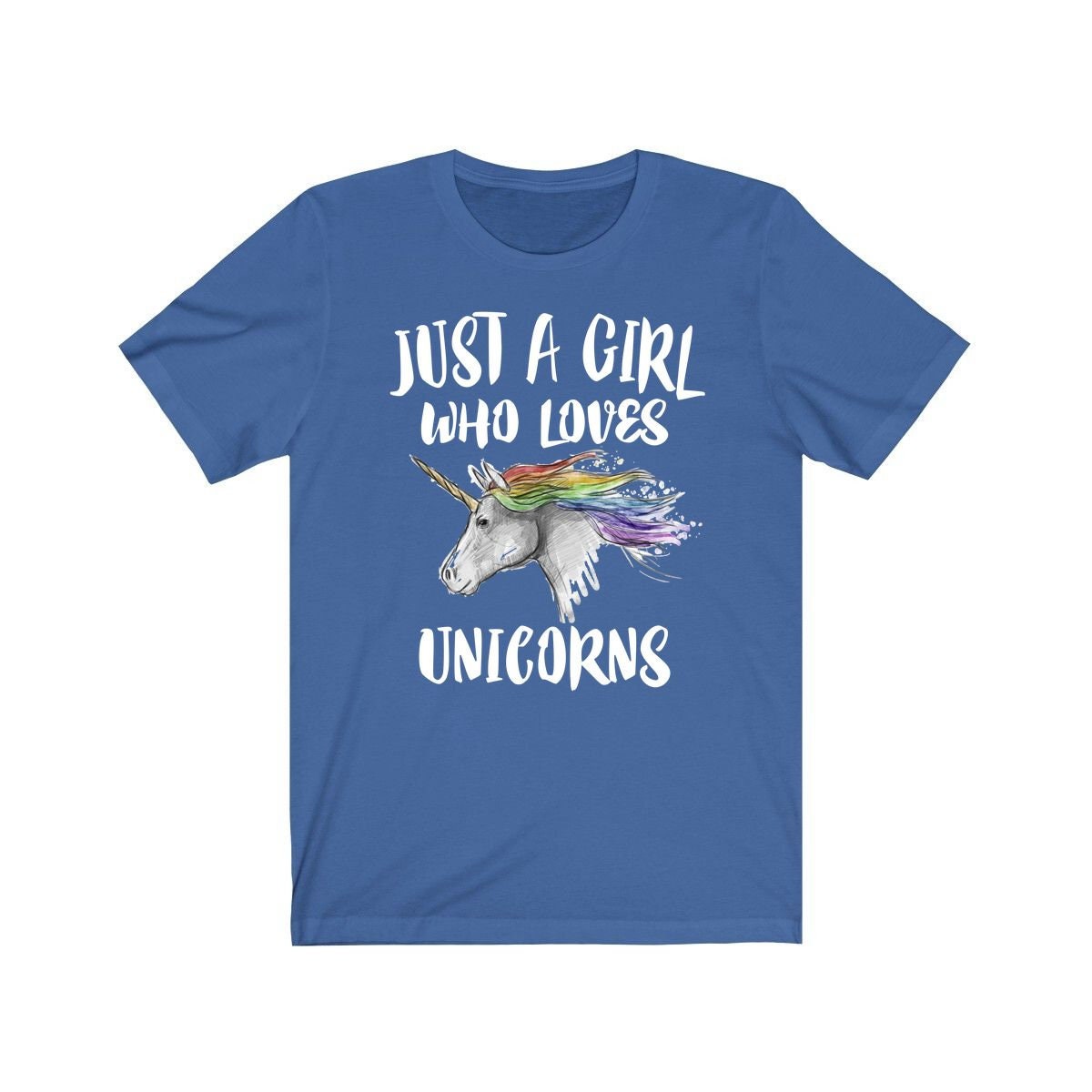Just A Girl Who Loves Unicorns Shirt, Unicorn Lover Shirt, Unicorn Lover Gift, Unicorn Shirt, Animal Adult Toddler Kids T-Shirt Image 4
