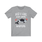 Just A Girl Who Loves Whales Shirt, Orca Whale Lover Shirt, Whale Lover Gift, Orca Shirt, Animal Adult Toddler Kids T-Shirt Image 1