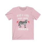 Just A Girl Who Loves Zebras Shirt, Zebra Lover Shirt, Zebra Lover Gift, Zebra Tee, Zebra Shirt, Animal Adult Toddler Kids T-Shirt Image 3