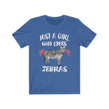 Just A Girl Who Loves Zebras Shirt, Zebra Lover Shirt, Zebra Lover Gift, Zebra Tee, Zebra Shirt, Animal Adult Toddler Kids T-Shirt Image 4