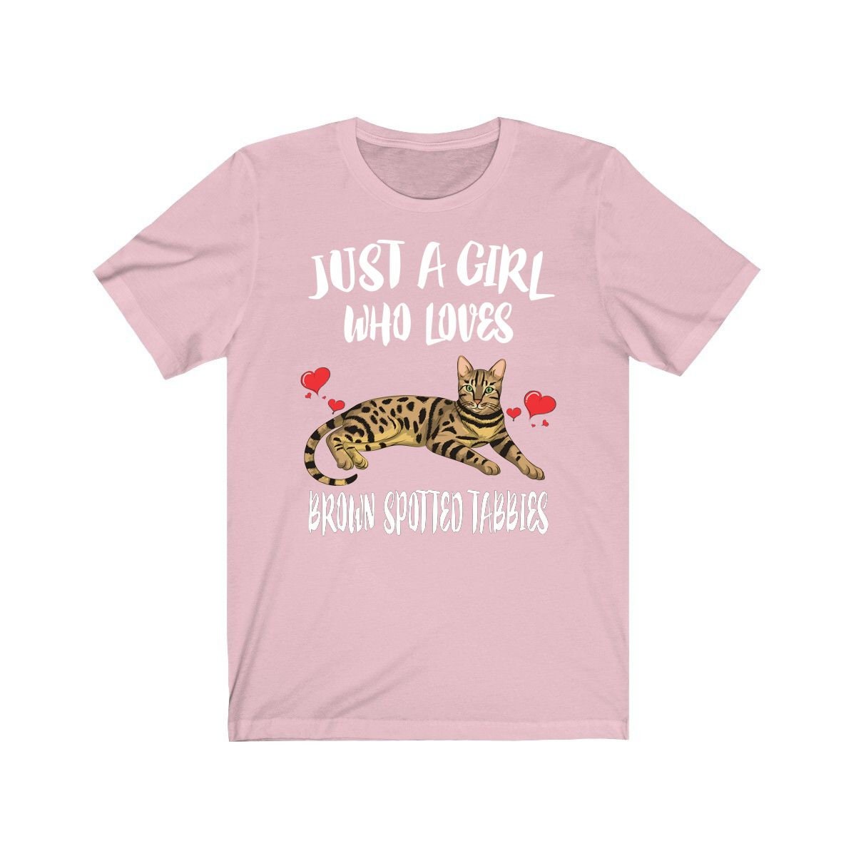 Just A Girl Who Loves Spotted Tabbies Cats Shirt, Cat Lover Shirt, Tabby Cat Lover Gift, Cat Tee, Animal Adult Toddler Kids T-Shirt Image 3
