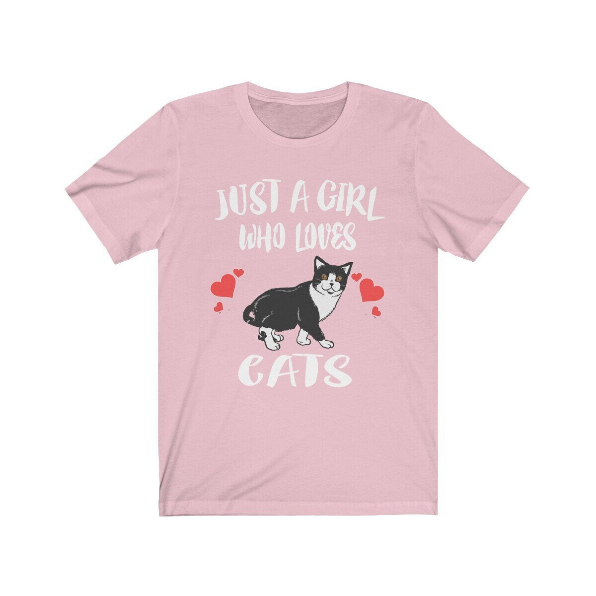 Just A Girl Who Loves Cats Shirt, Cat Lover Shirt, Cat Lover Gift, Cat Tee, Animal Adult Toddler Kids T-Shirt Image 3