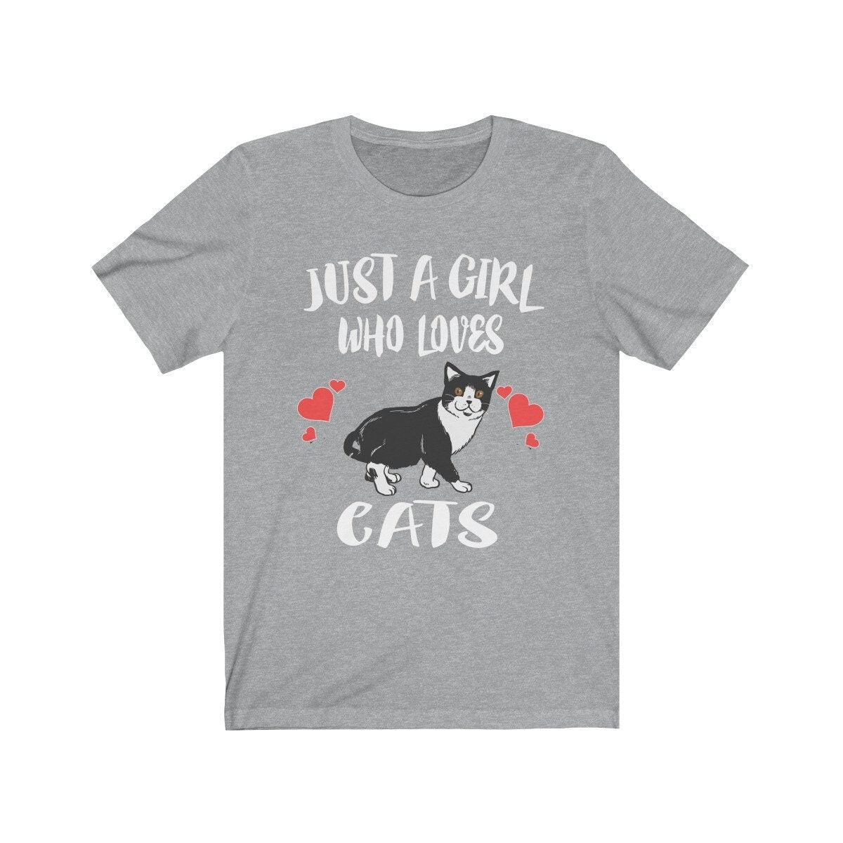 Just A Girl Who Loves Cats Shirt, Cat Lover Shirt, Cat Lover Gift, Cat Tee, Animal Adult Toddler Kids T-Shirt Image 1