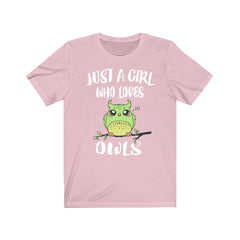 Just a girl who loves owls nocturnal raptor bird of prey tee