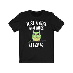 Just a girl who loves owls nocturnal raptor bird of prey tee