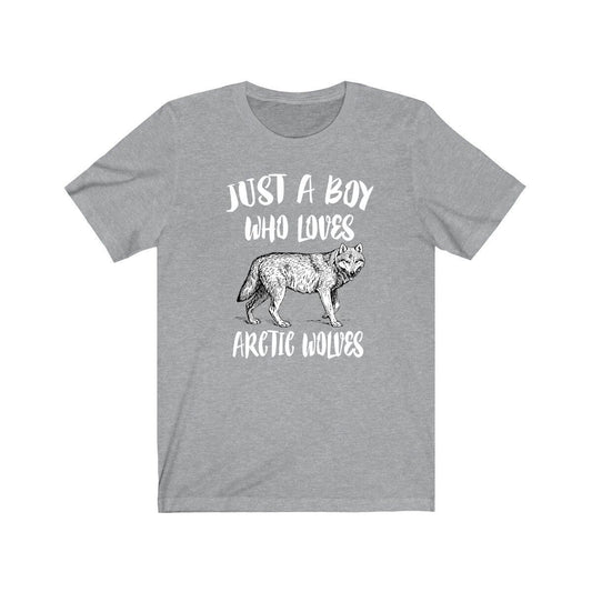 Just a boy who loves arctic wolves white polar wild canine tee