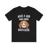 Just A Boy Who Loves Beagles Dogs Shirt, Beagle Lover Shirt, Beagle Shirt, Dog Lover Gift, Animal Adult Kids T-Shirt Image 3