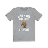 Just A Boy Who Loves Bigfoot Shirt, Bigfoot Lover Shirt, Bigfoot Shirt, Bigfoot Lover Gift, Animal Adult Kids T-Shirt Image 2