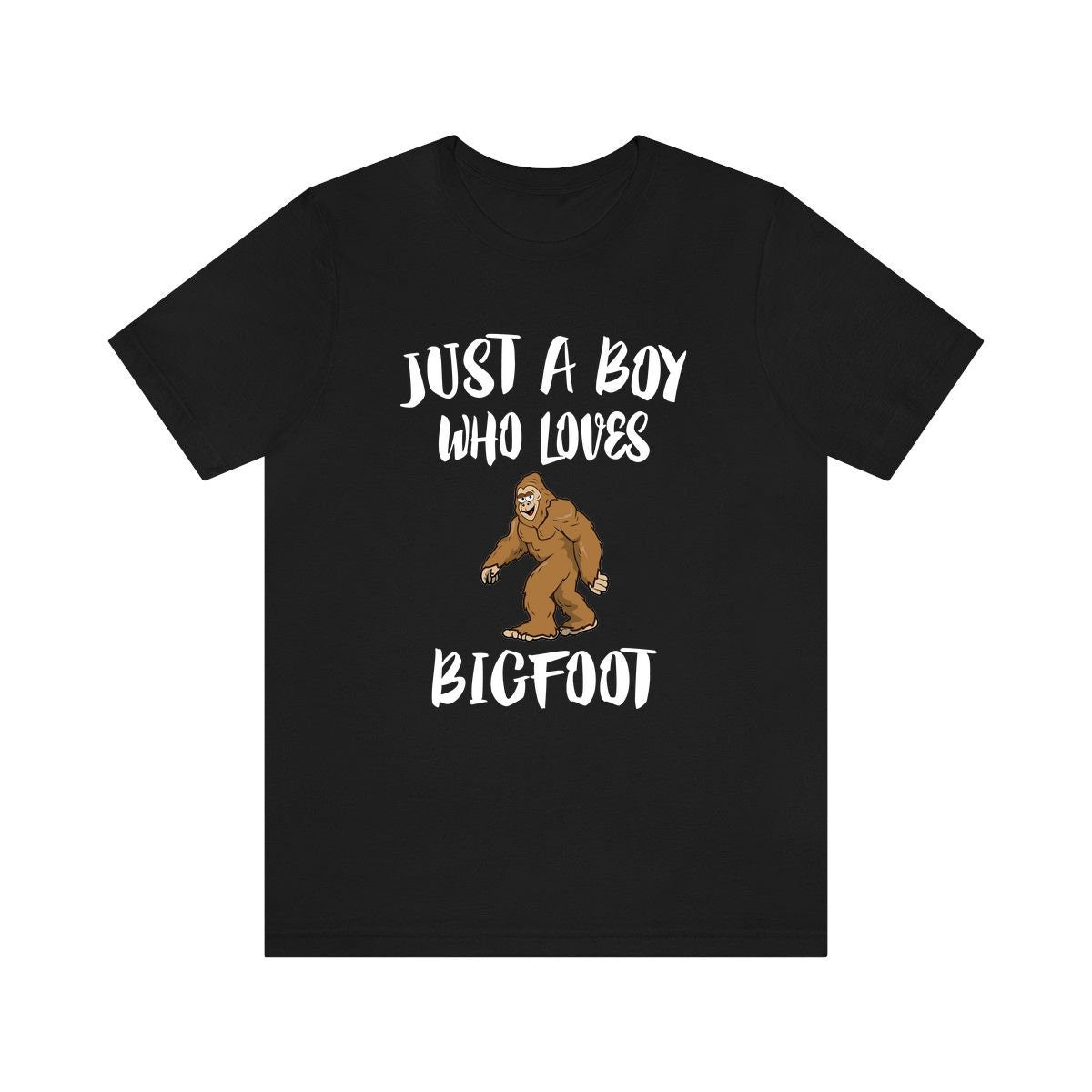 Just A Boy Who Loves Bigfoot Shirt, Bigfoot Lover Shirt, Bigfoot Shirt, Bigfoot Lover Gift, Animal Adult Kids T-Shirt Image 1