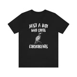 Just A Boy Who Loves Cormorants Birds Shirt, Cormorant Lover Shirt, Birding Shirt, Cormorant Lover Gift, Animal Adult Kids T-Shirt Image 1