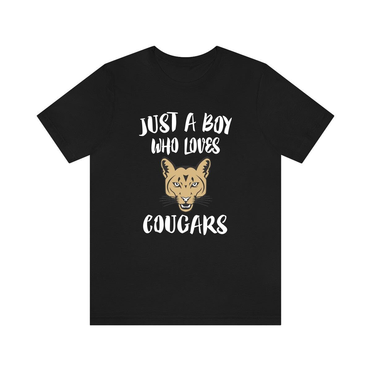 Just A Boy Who Loves Cougars Shirt, Cougar Lover Shirt, Cougar Shirt, Mountain Lion Lover Gift, Animal Adult Kids T-Shirt Image 1