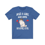 Just A Girl Who Loves Ragdoll Cats Shirt, Cat Lover Shirt, Cat Lover Gift, Cat Tee, Animal Adult Toddler Kids T-Shirt Image 4