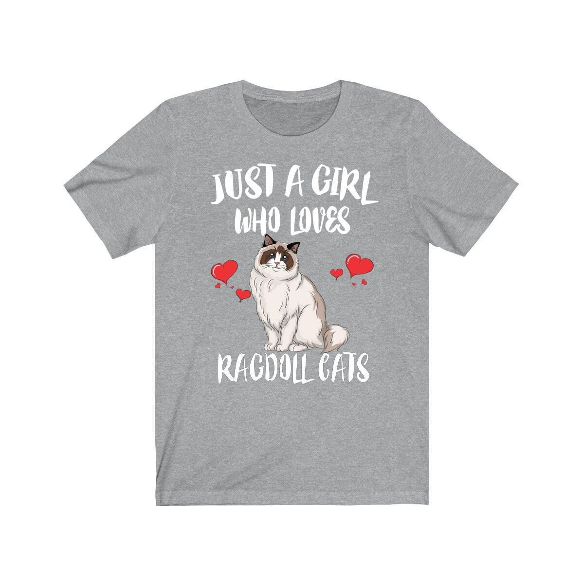 Just A Girl Who Loves Ragdoll Cats Shirt, Cat Lover Shirt, Cat Lover Gift, Cat Tee, Animal Adult Toddler Kids T-Shirt Image 2