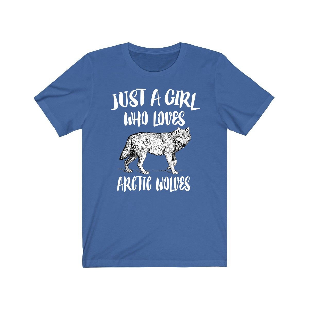 Just A Girl Who Loves Arctic Wolves Shirt, Wolf Lover Shirt, Arctic Wolf Lover Gift, Wolf Tee, Animal Adult Toddler Kids T-Shirt Image 4