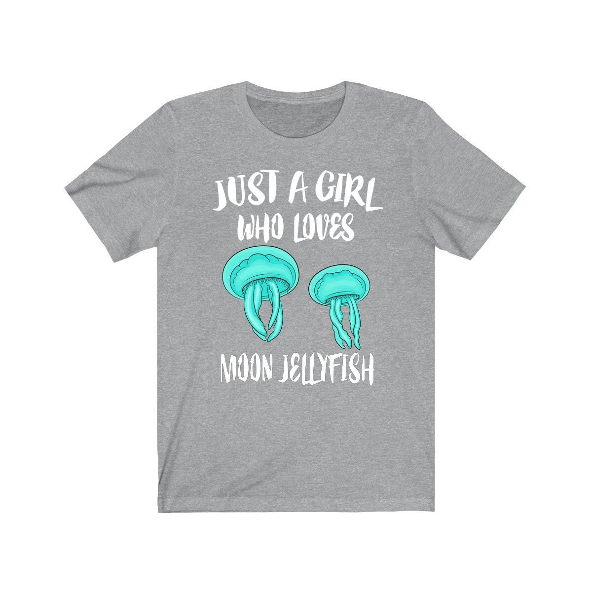 Just A Girl Who Loves Moon Jellyfish Shirt, Jellyfish Lover Shirt, Moon Jellyfish Lover Gift, Jellyfish Tee, Animal Adult Kids T-Shirt Image 3